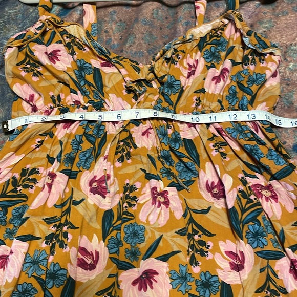 Natural Life Elizabeth Dress Orange Pink Floral L - Picture 12 of 13